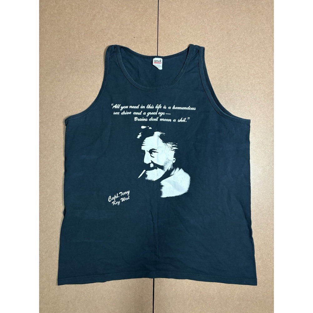 Vintage Captain Tony's Saloon Key West Tank Top Black Anvil 2XL